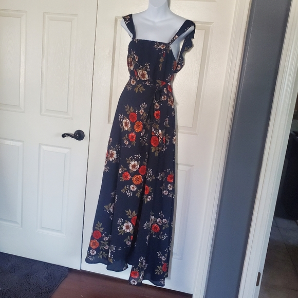 L'Atiste by Amy Floral Sleeveless Maxi Dress Wrap Front Tie Size Small - Picture 5 of 16